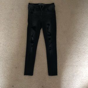 American Eagle high waisted distressed jeggings